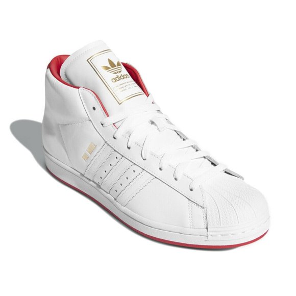 Adidas Pro Model White Red Gold Leaf High Top Sneakers - Men\'s Size 11 - FX7825 adidas Pro Model Mid Top Shoes Sneakers Scarlet Red White  main image 4